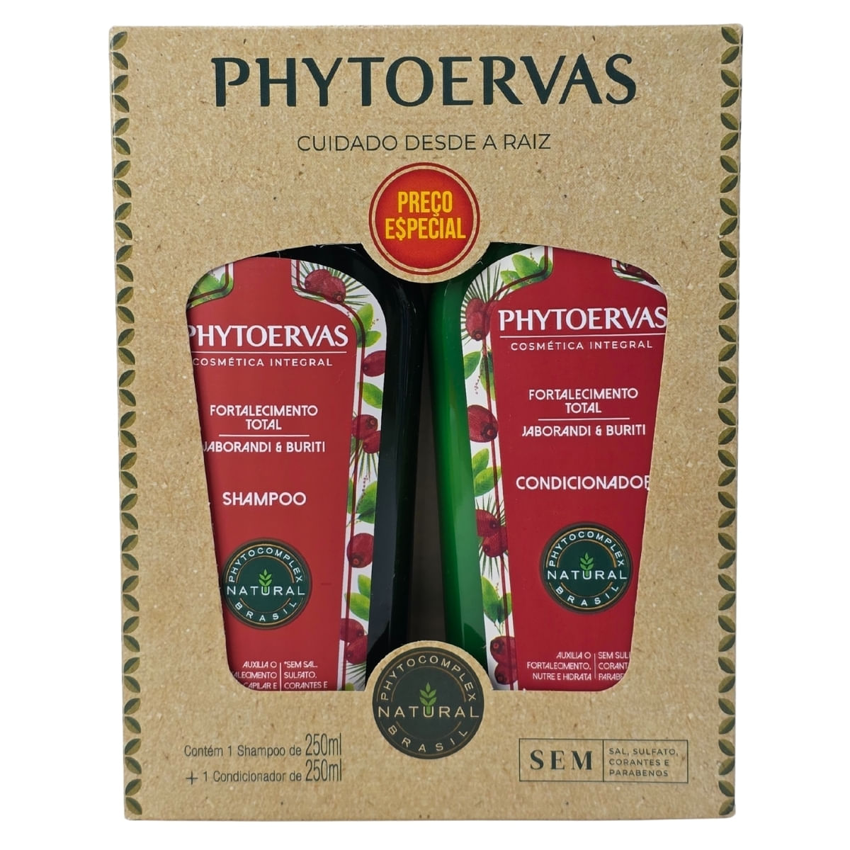 Kit Shampoo + Condicionador Fortalecimento Total Jaborandi & Buriti Phytoervas