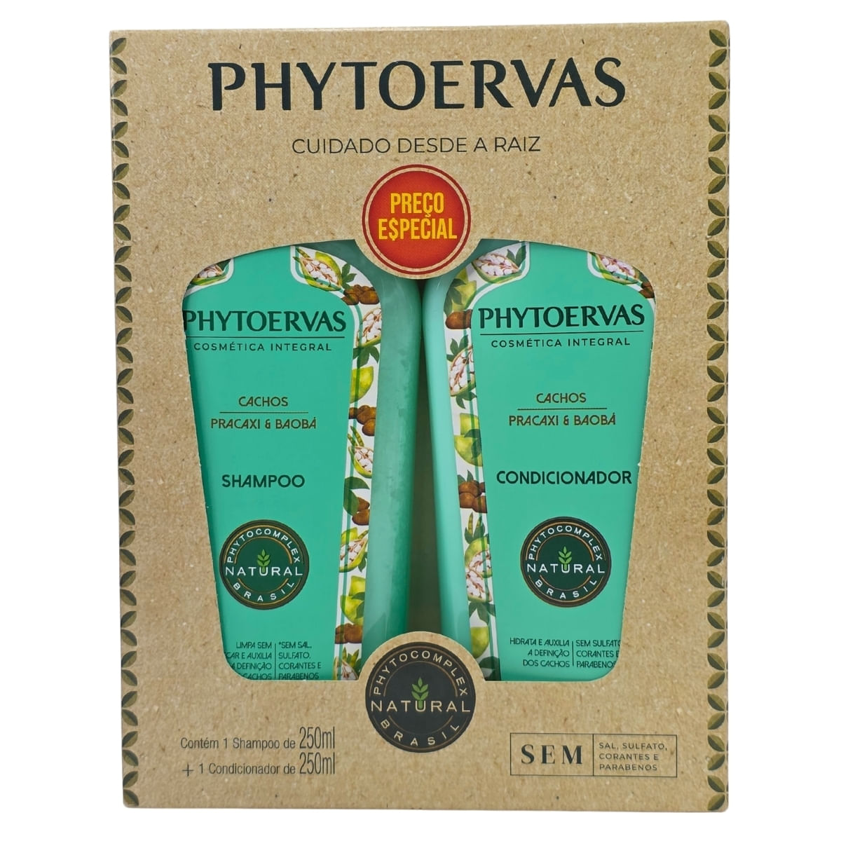 Kit Shampoo + Condicionador Cachos Pracaxi & Baobá Phytoervas