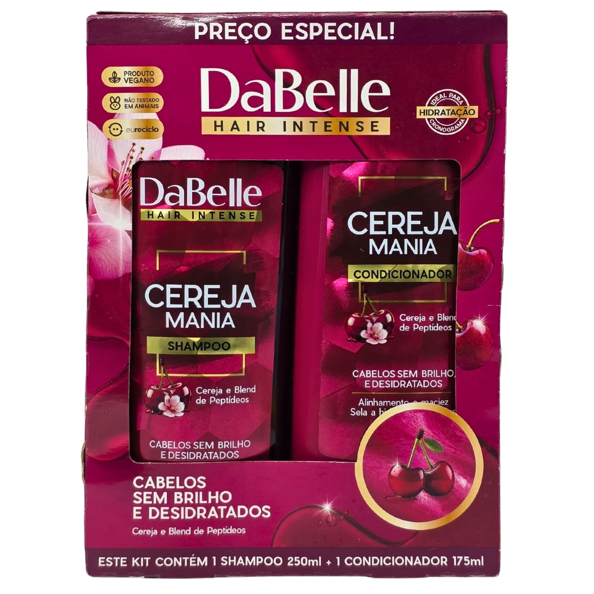 Kit Shampoo 250ml + Condicionador 175ml Cereja Mania Hair Intense DaBelle