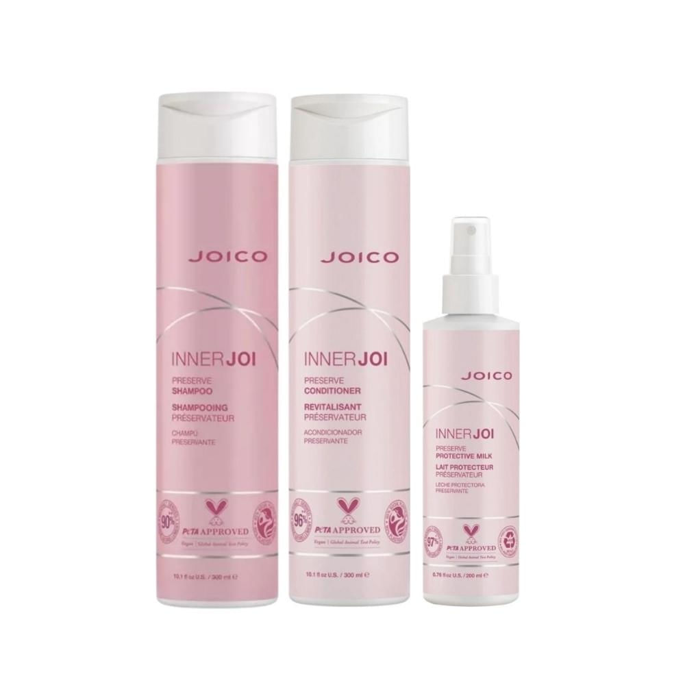 Kit Joico Innerjoi Preserve Shampoo, Cond e Leave-In - Proteção da Cor
