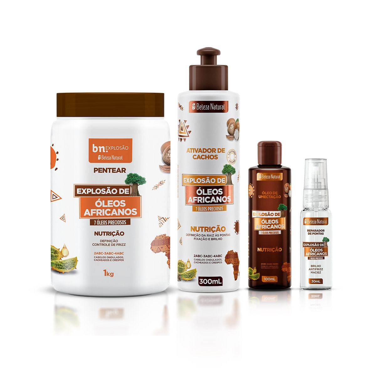 Kit Finalizadores Explosão de Óleos Africanos + Umectação 100ml | bn.Cachos