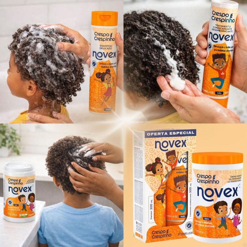 Kit Novex Crespo e Crespinho 4abc: Shampoo e Tratamento