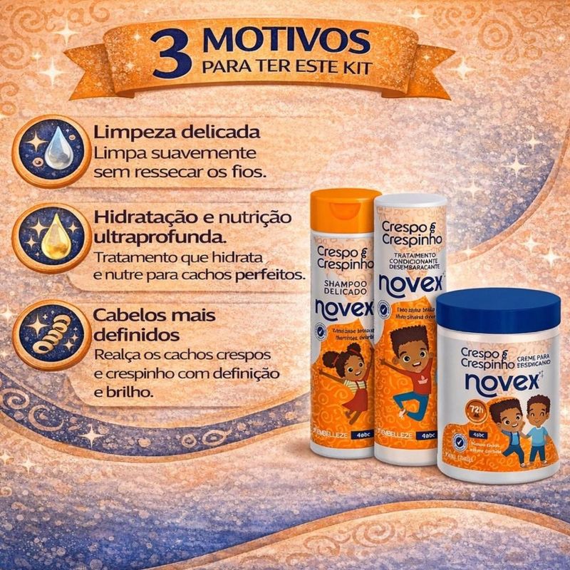 Kit Novex Crespo e Crespinho 4abc: Shampoo e Tratamento