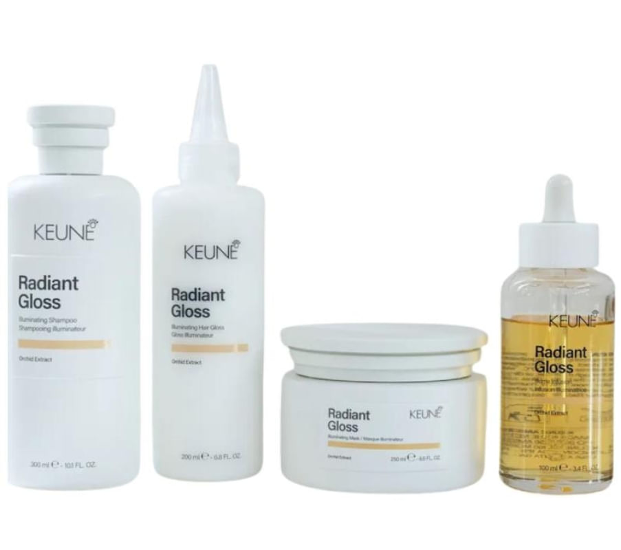 Keune Radiant Gloss - Kit Completo (sh + Cond + Mask + Oleo)