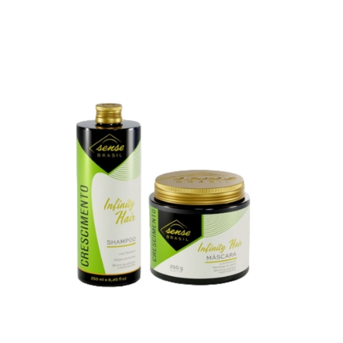 Sense Brasil Infinity Hair Kit (Shampoo e Máscara 250ml + Suplemento Alimentar)