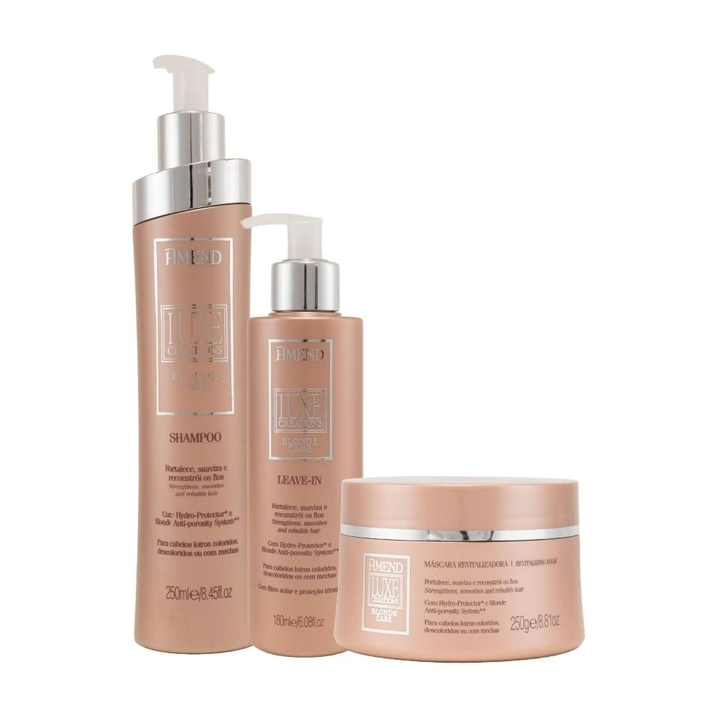 Kit Amend Luxe Creations Blonde Care Shampoo Mascara Leave-in