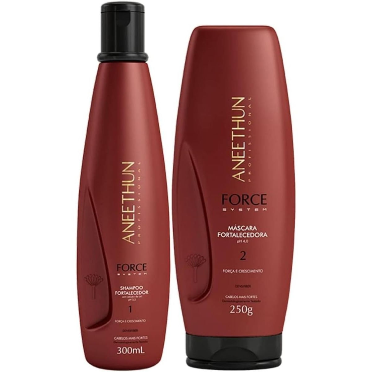 Kit Aneethun Force System Shampoo 300ml + Máscara 250ml Fortalecimento Crescimento