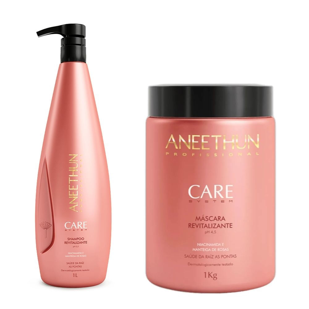 Kit Aneethun Care System – Shampoo Revitalizante + Máscara  Tamanho Profissional | Tratamento completo