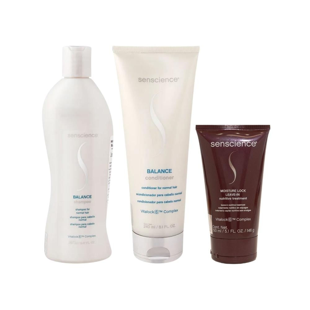 Kit Senscience Balance Shampoo 280 ml + Condicionador 240 ml + Moisture Lock 150 ml