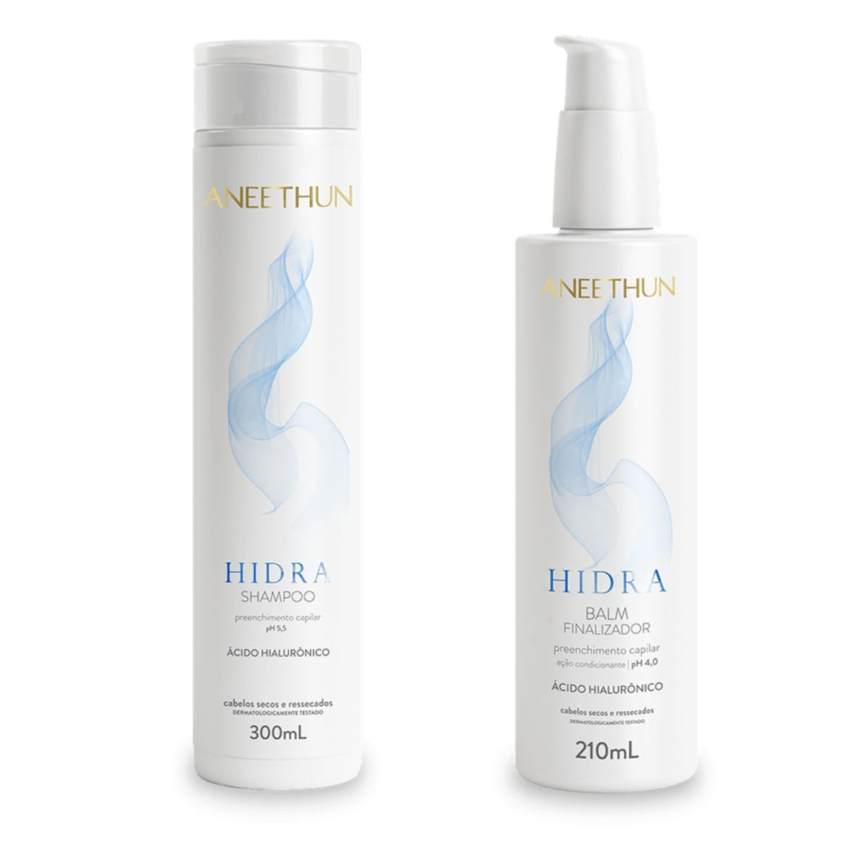 Kit Aneethun Hidra Tratamento Capilar Shampoo + Balm Finalizador Ácido Hialurônico Hidratação e Maciez 2 Produtos