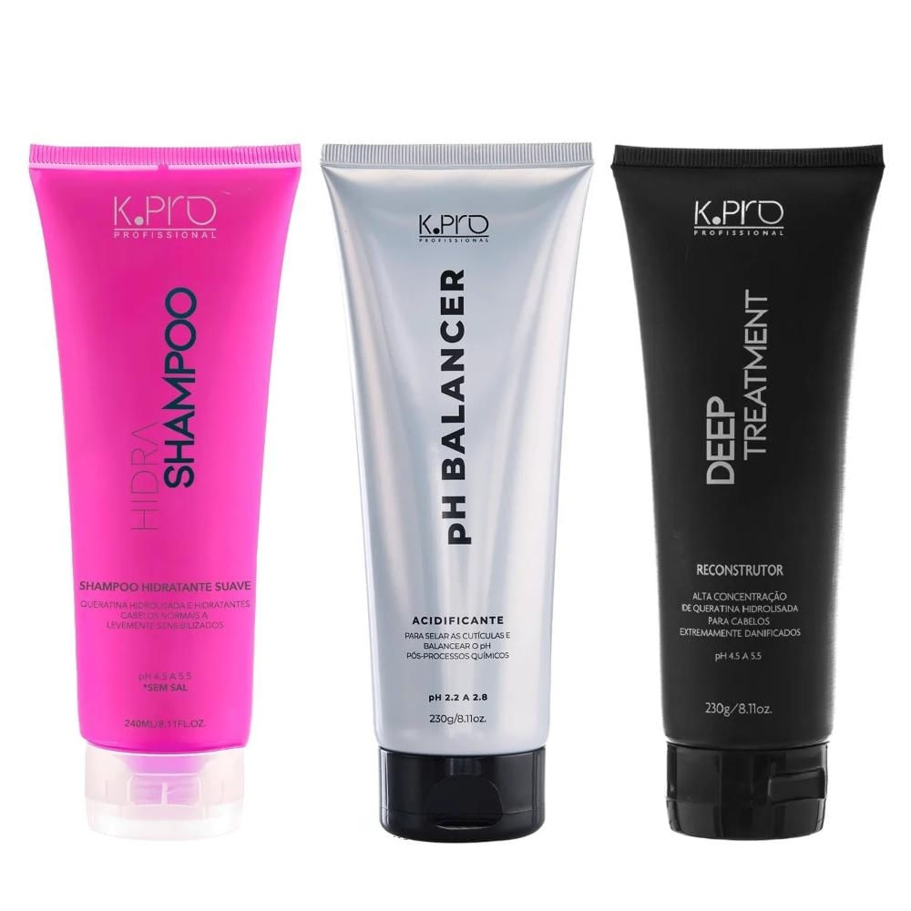 Kit K.Pro Hidra - Shampoo 240ml + pH Acidificante & Reconstrutor 230g