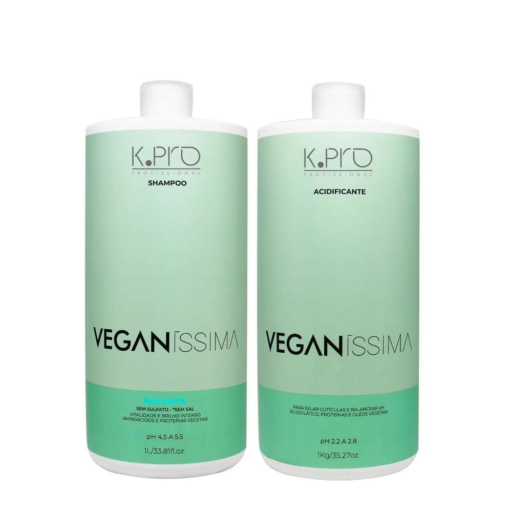 Kit K.Pro Veganíssima - Shampoo Balance 1L +  Acidificante 1Kg