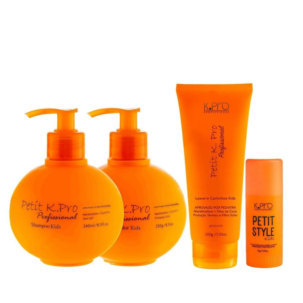 Kit K.Pro Petit - Shampoo 240ml + Condicionador 230ml + Leave-In Cachinhos 200g + Style 30g
