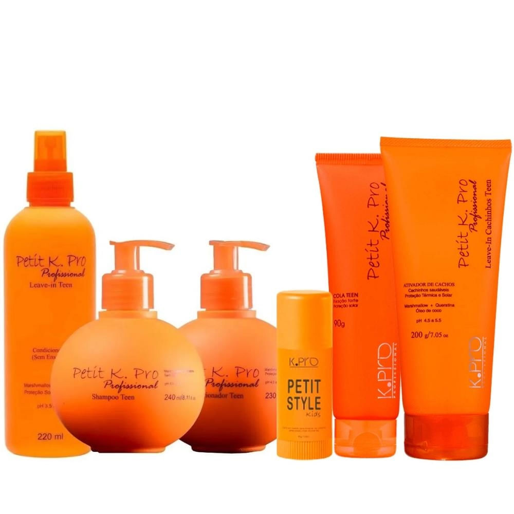 K.Pro Petit Shampoo 240ml + Condicionador 230ml + Leave-In Teen 220ml + Ativador de Cachos 200g + Pomoda 90g + Style 30g