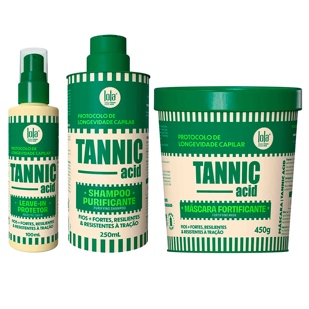 Kit Lola From Rio Tannic Acid – Shampoo + Máscara + Leave-in