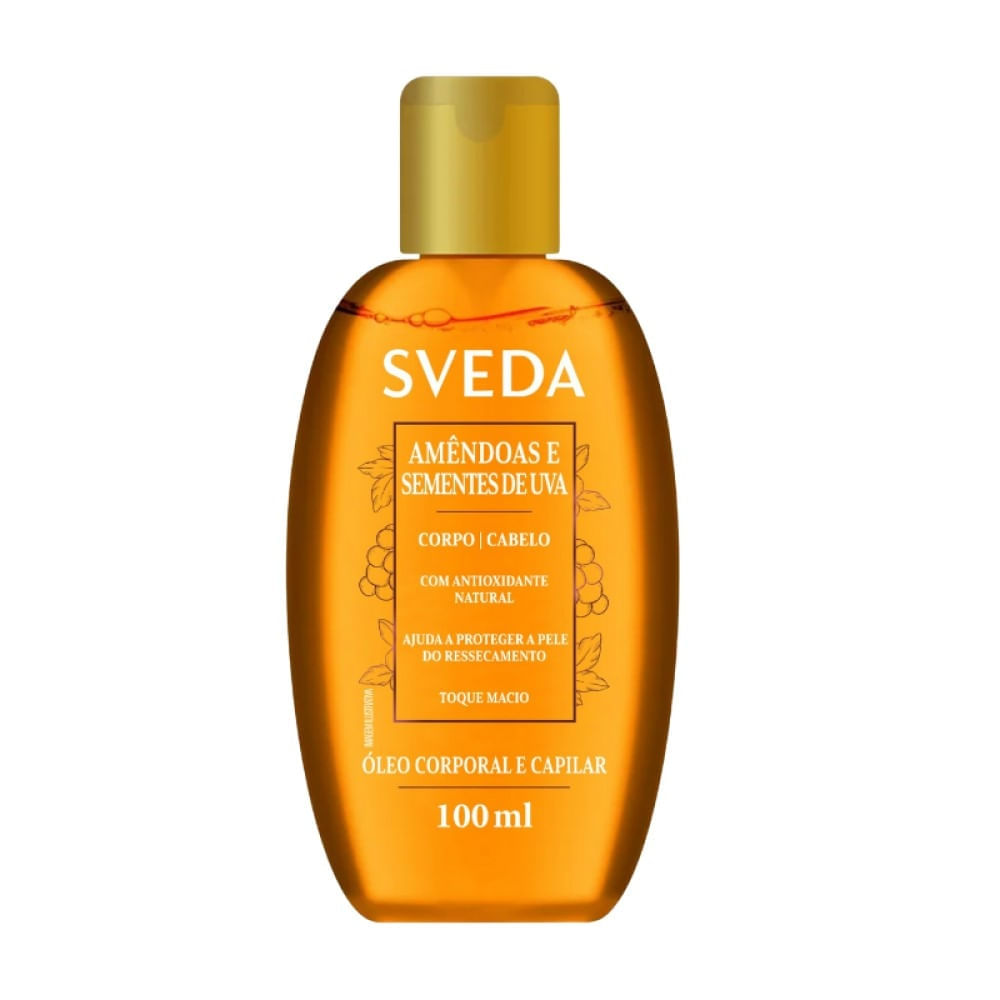 Óleo Corporal e Capilar Sveda Amêndoas e Sementes de Uva 100ml