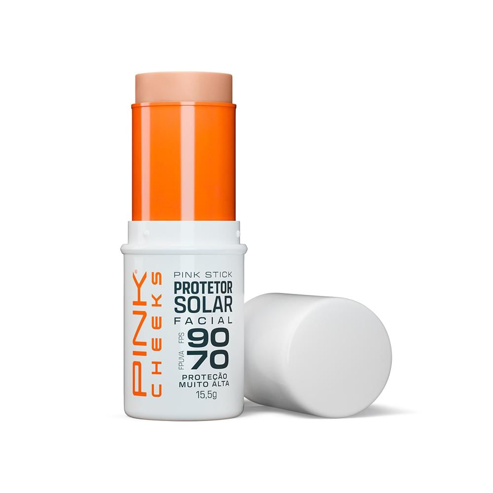 Pink Cheeks Pink Stick FPS 90 FPUVA 70 15Km Protetor Solar Facial com Cor 15,5g