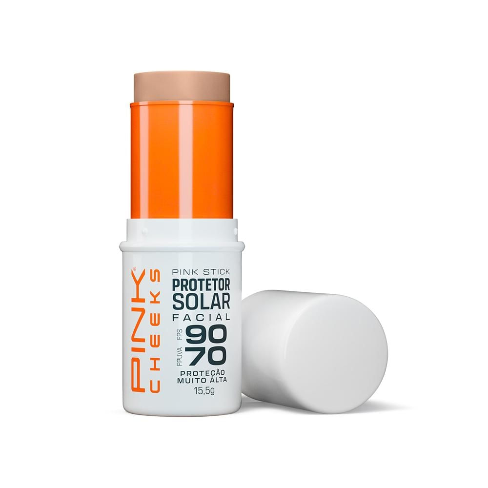 Pink Cheeks Pink Stick FPS 90 FPUVA 70 21Km Protetor Solar Facial com Cor 14g