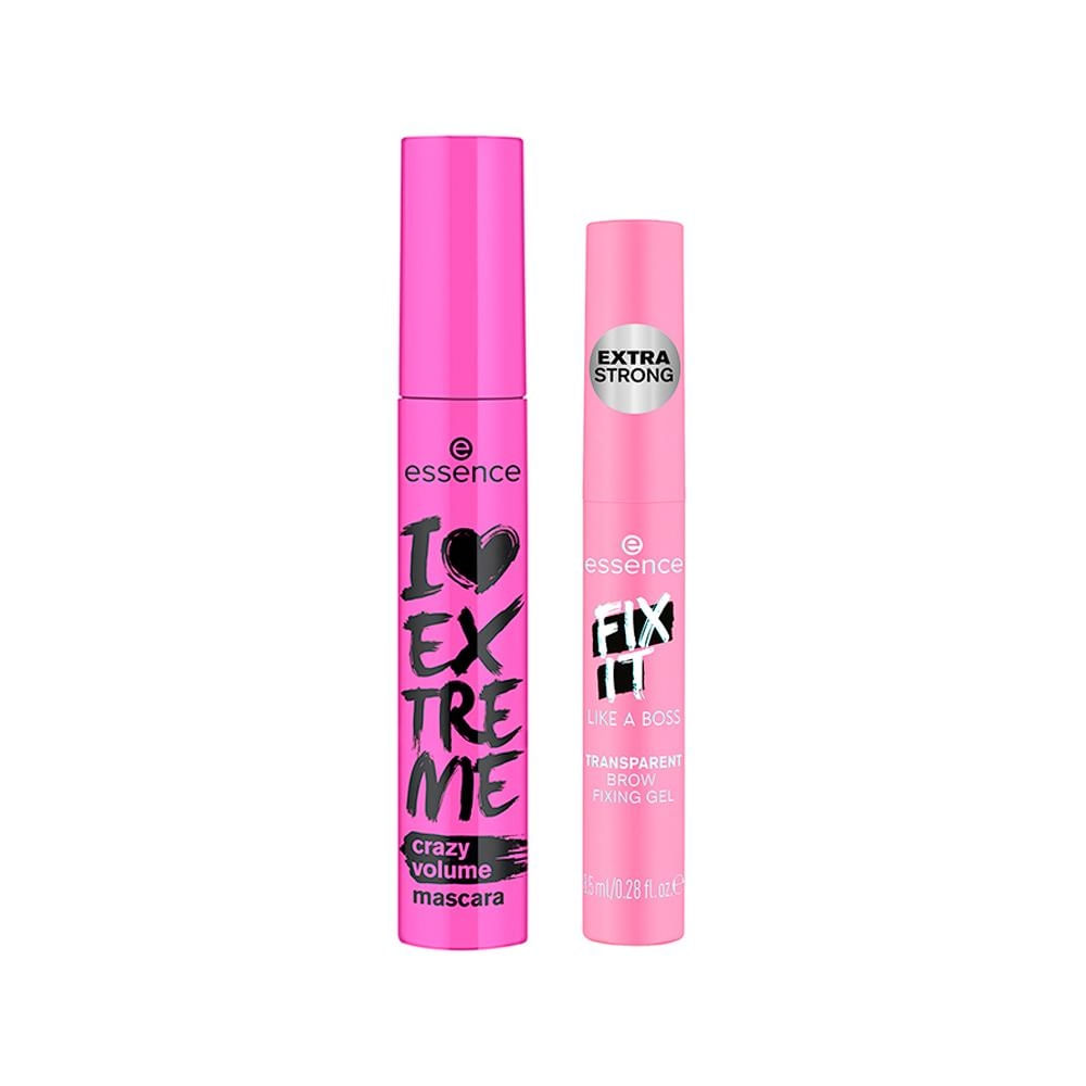 Kit Essence Máscara Cílios Preta 12ml + Transparente 8,5ml