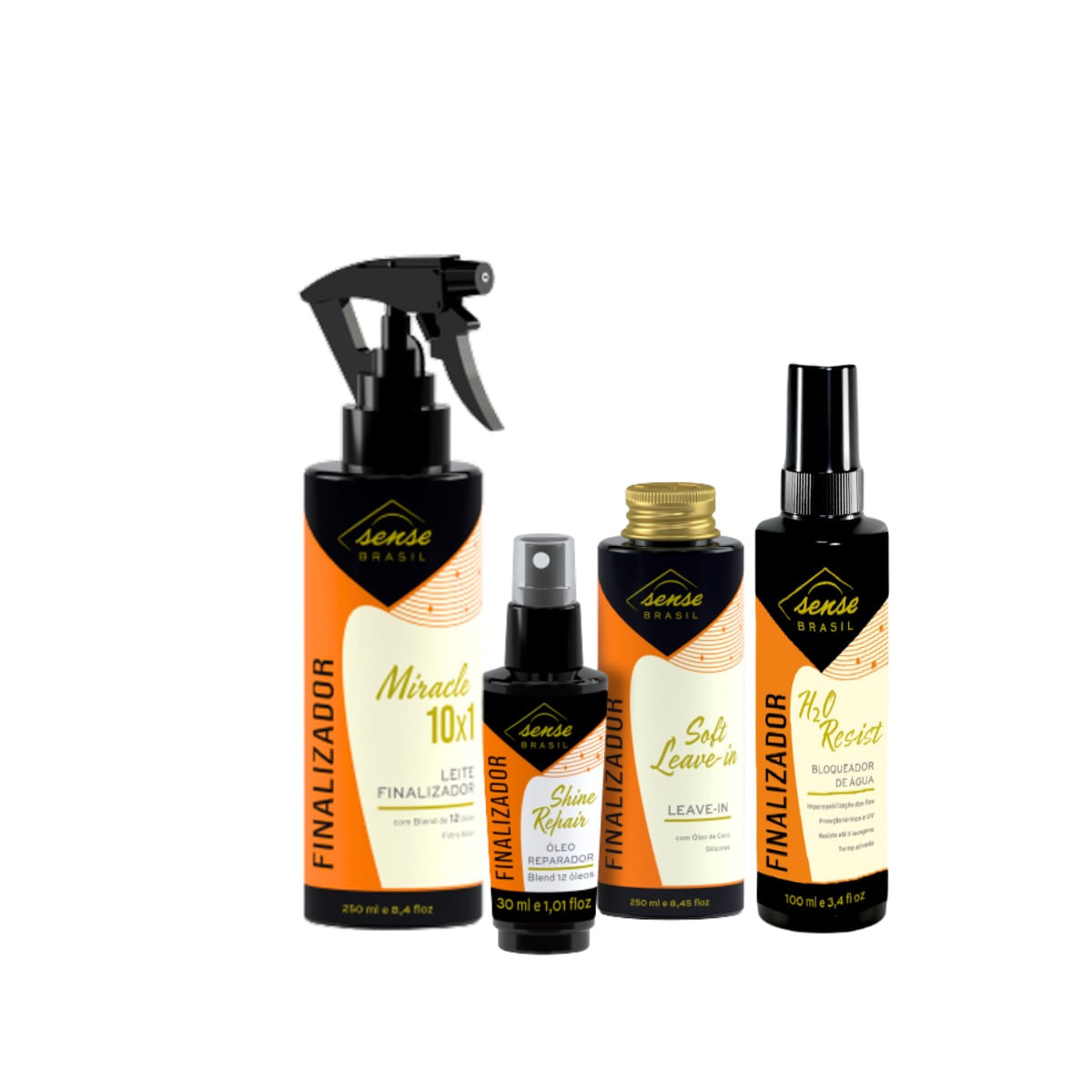 Kit Sense Finalizadores (Soft  + Miracle  + H2O  + Óleo Shine 30ml)