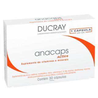 Anacaps Activ+ Ducray - Suplemento Antiqueda Capilar - 30 Cáps Menor preço em Anacaps Activ+ Ducray - Suplemento Antiqueda Capilar - 30 Cáps