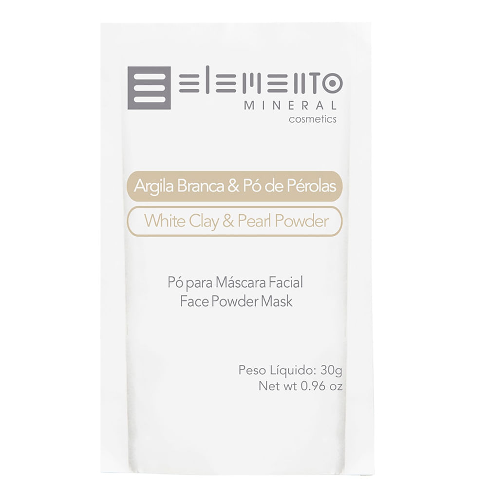 Máscara Facial Elemento Mineral Argila Branca com Pó de Pérolas
