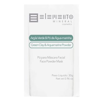 Máscara Facial Elemento Mineral Argila Verde com Pó de Águamarinha - 30g Menor preço em Máscara Facial Elemento Mineral Argila Verde com Pó de Águamarinha - 30g