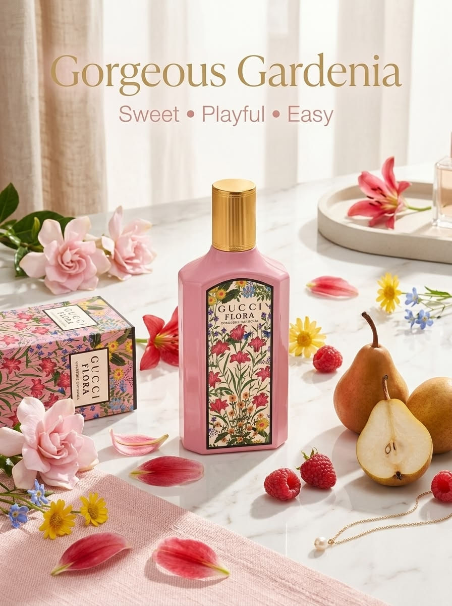 GUCCI Flora Gorgeous Gardenia 100ml×3と１本 Gucci Flora Gorgeous Gardenia Perfume Feminino Eau de Parfum 100ml