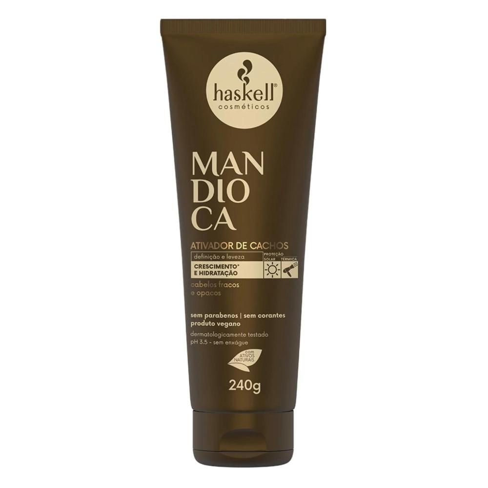 Creme Ativador de Cachos Haskell Mandioca Fortalecedor 240g