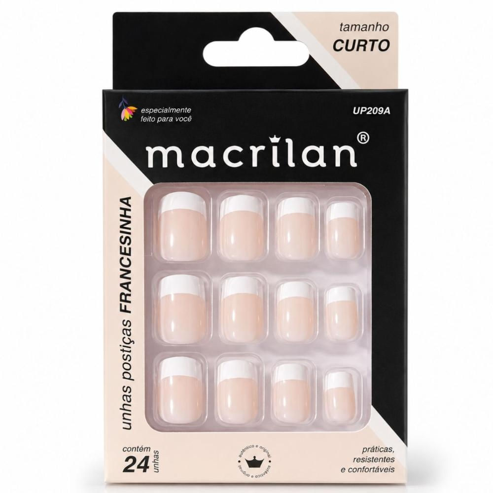 Macrilan Unhas Postiças Francesinha Sem Adesivo Ref. Up209a