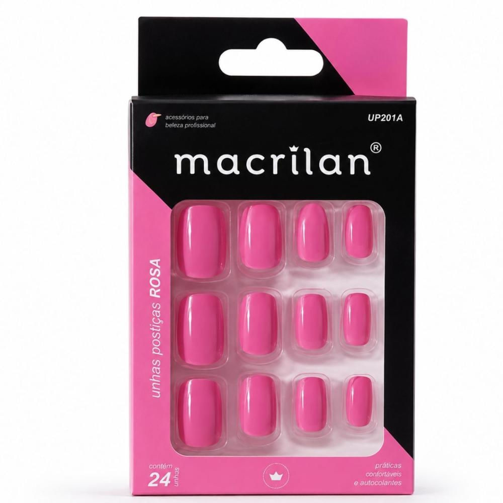 Macrilan Unhas Postiças Rose Sem Adesivo Ref. Up201a