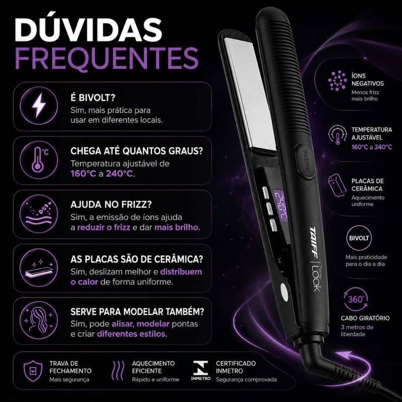 Chapa Taiff New Look 240C Bivolt: Alisa E Modela Cabelos - Época