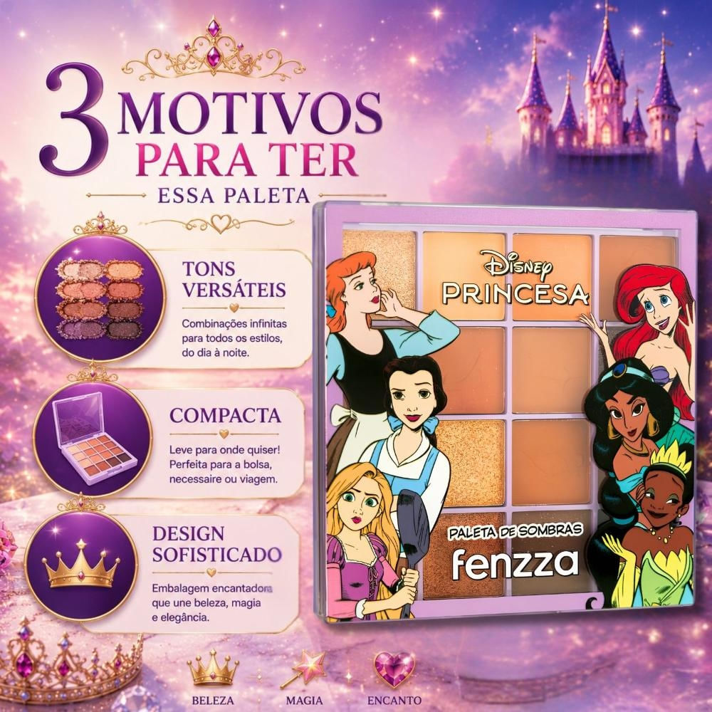 Paleta De Sombras Fenzza Disney Princesa Happily Ever After Dis119