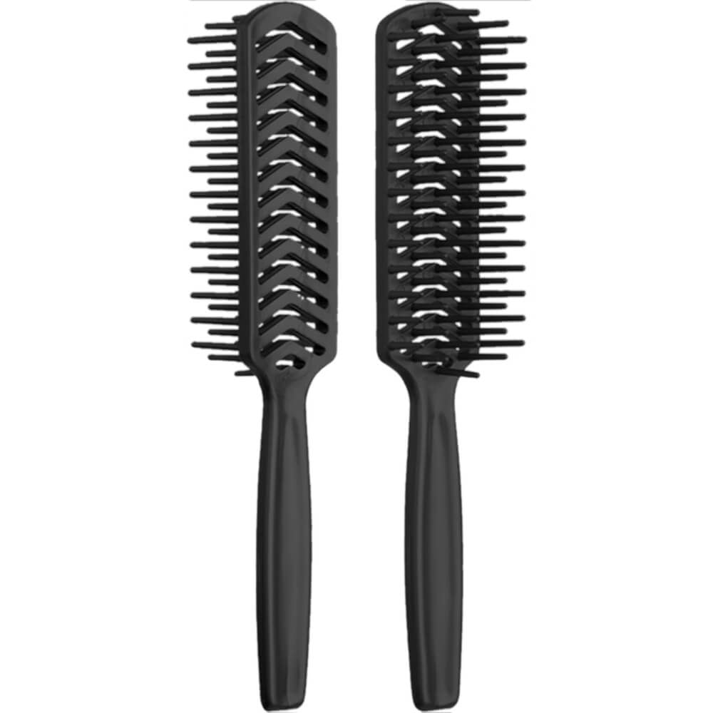 Santa Clara - Escova Plástica Jacaré Simples Para Cabelo Preta