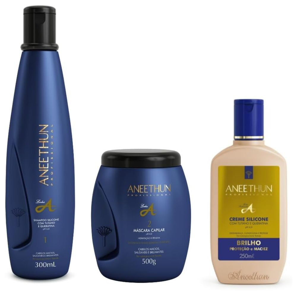 Kit Shampoo Creme e Máscara Aneethun Linha A