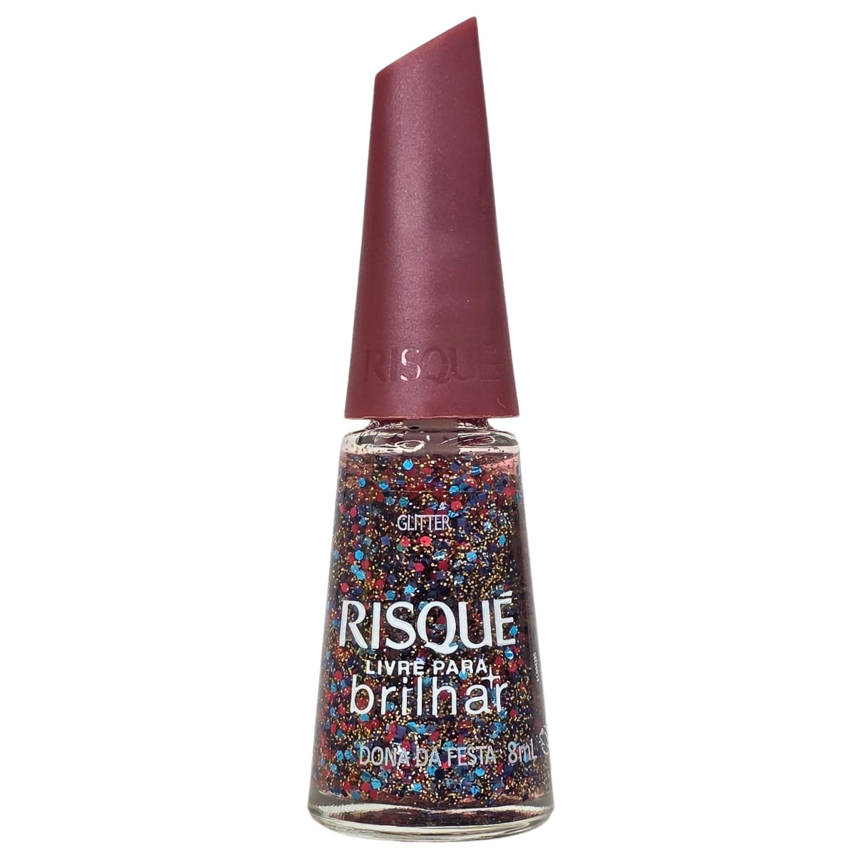 Esmalte Glitter Livre Para Brilhar Dona Da Festa Risque 8ml