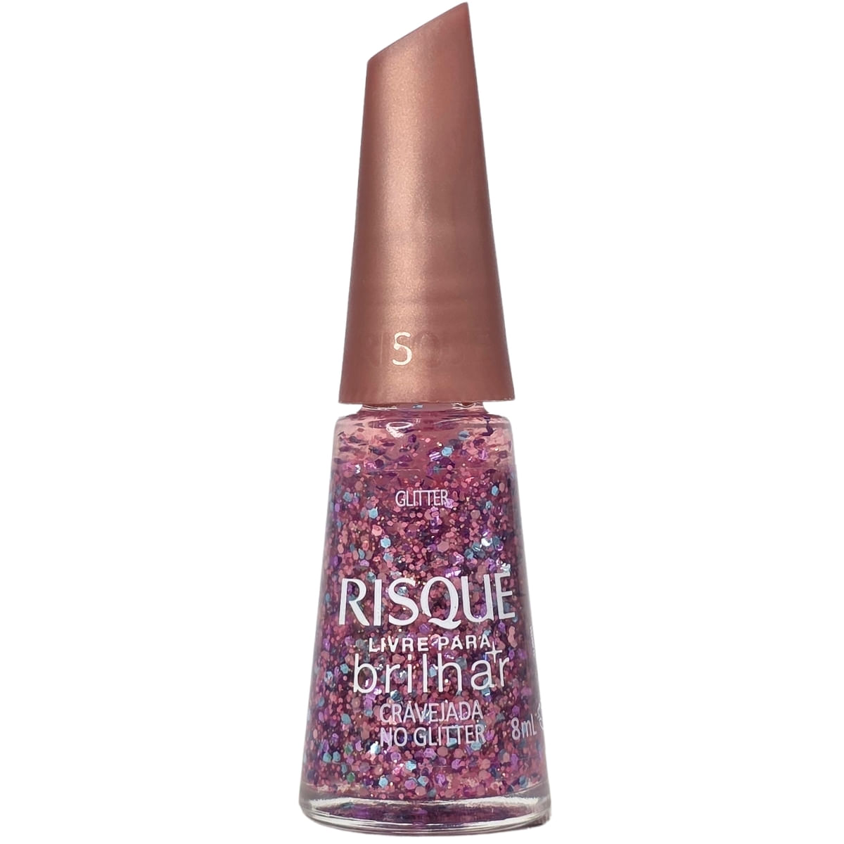 Esmalte Glitter Livre Para Brilhar Cravejada no Glitter Risque 8ml