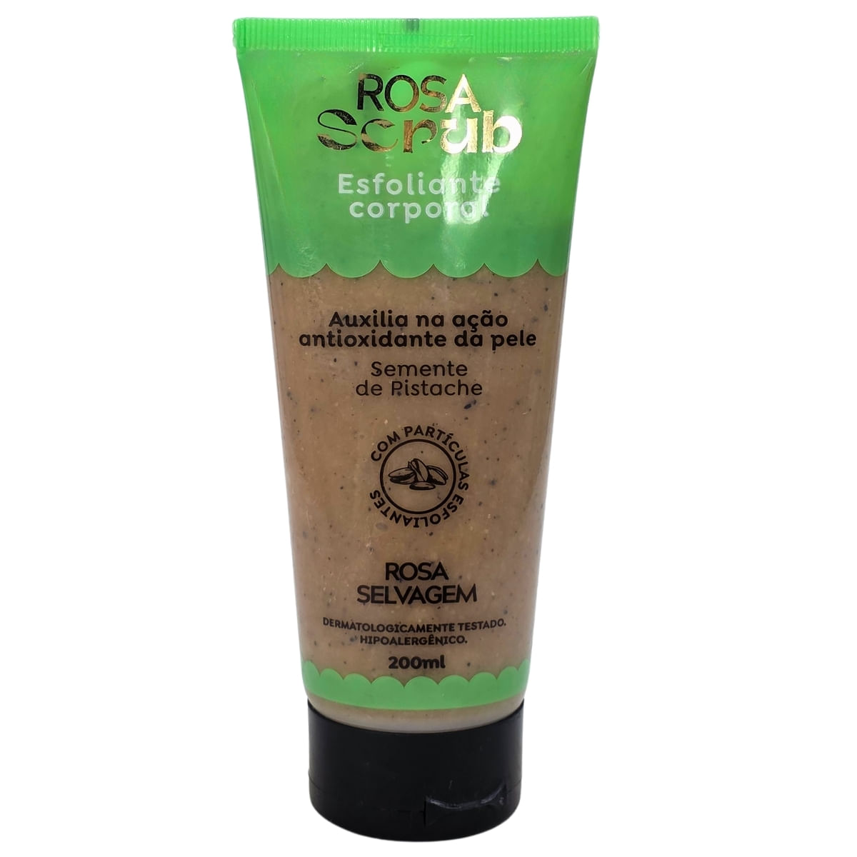 Esfoliante Corporal Semente De Pistache Vegano Rosa Selvagem 200Ml