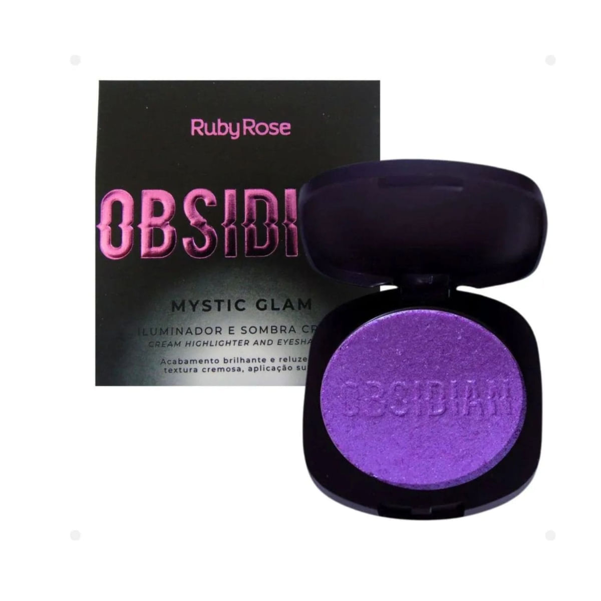 Ruby Rose Obsidian Iluminador E Sombra Amethyst 4,5G + Glossy Lips