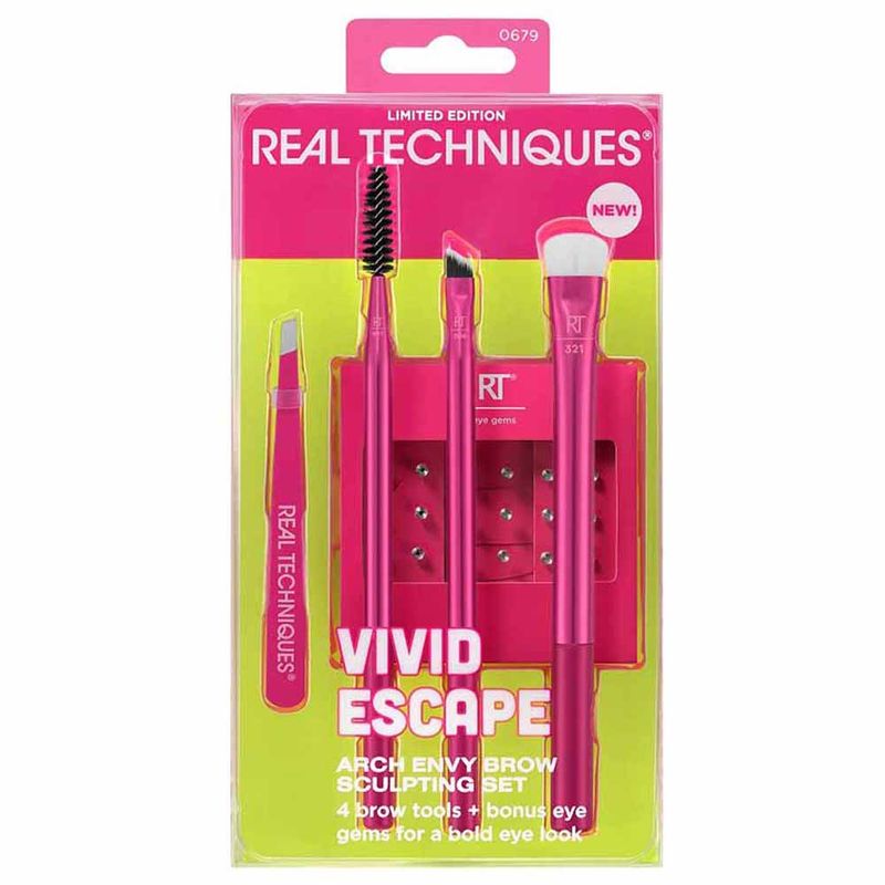 Kit de Pincéis Real Techniques Vivid Escape Arch Envy Brow