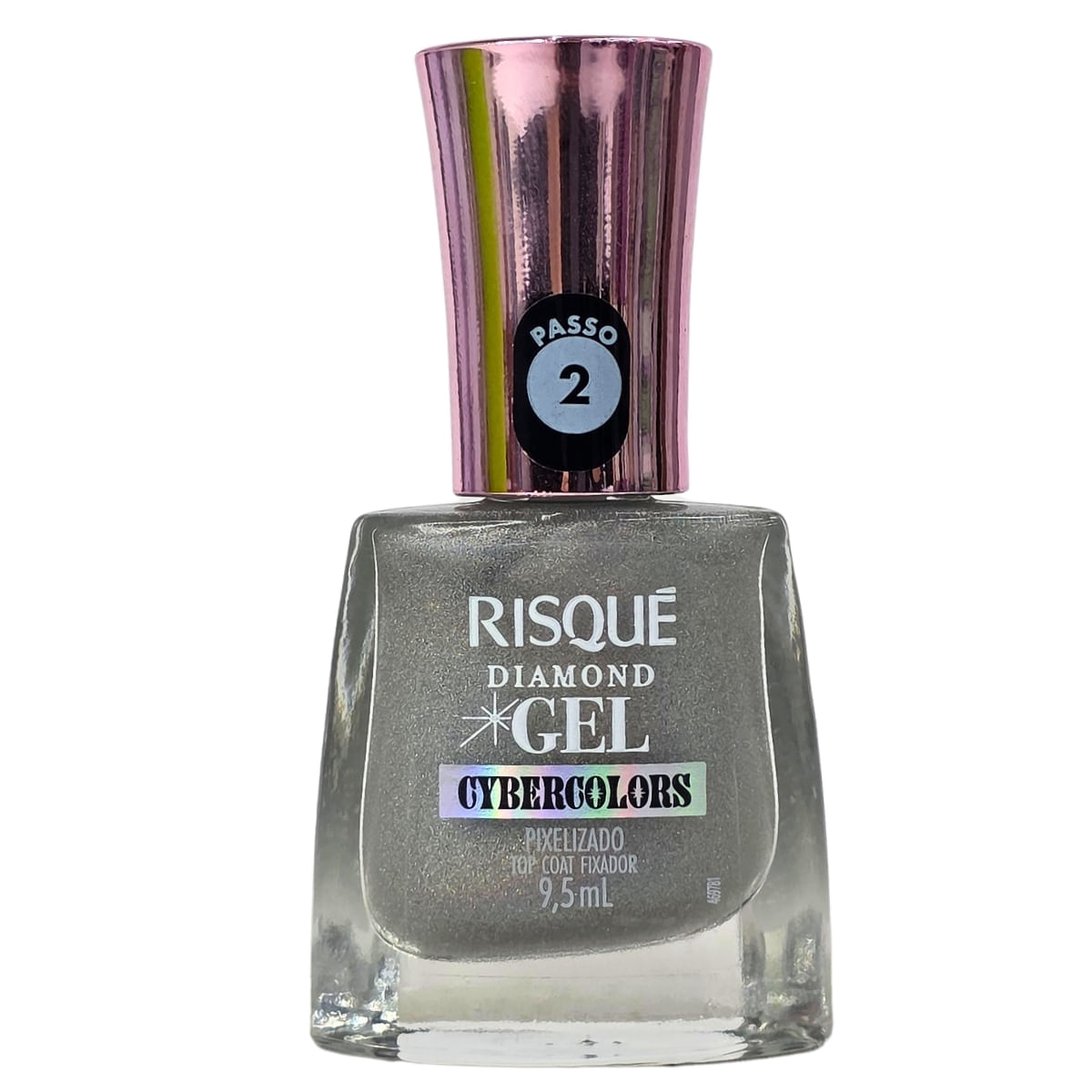 Top Coat Fixador Cybercolors Pixelizado Diamond Gel Risque 9,5Ml