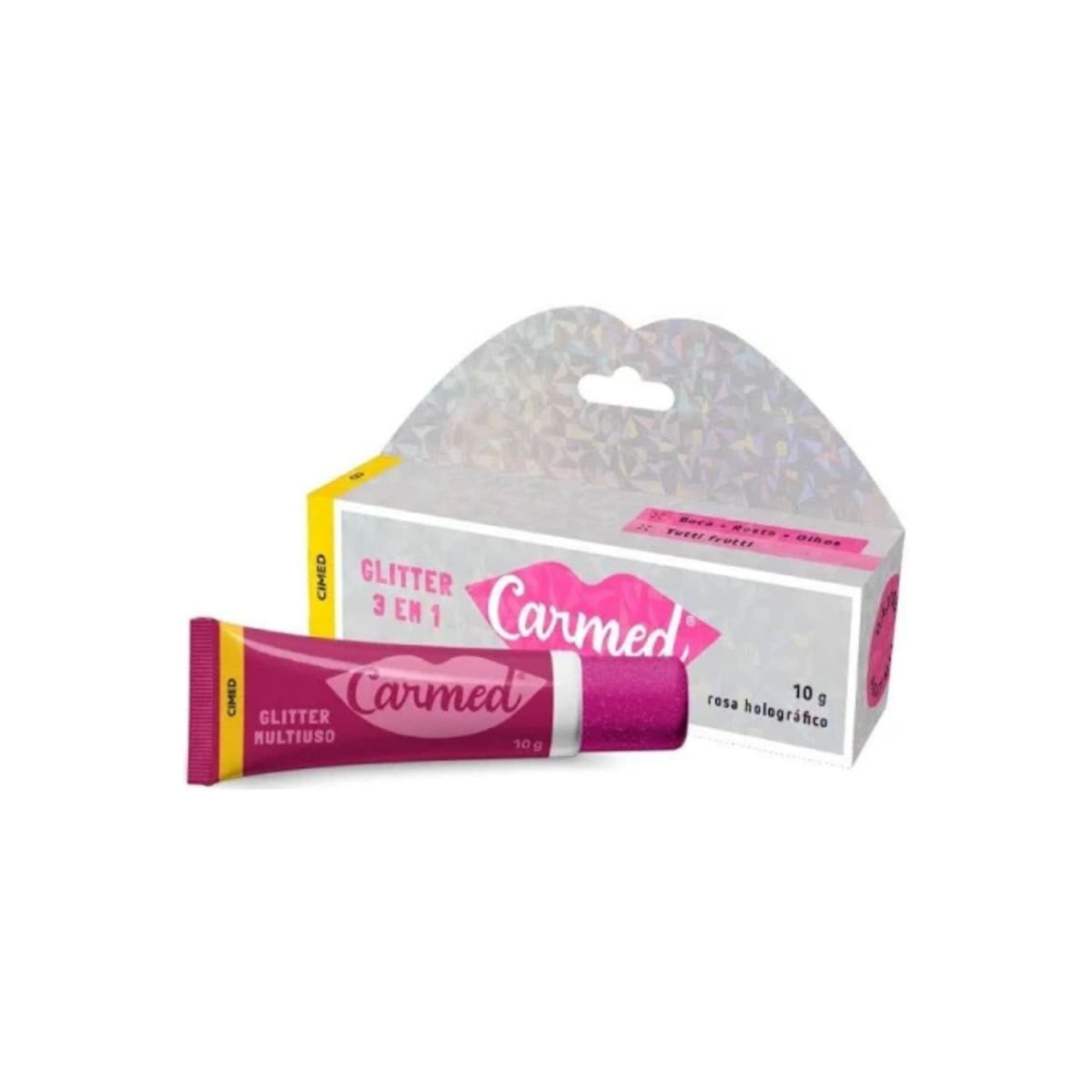 Cimed Carmed Glitter 3 em 1 com cor 10g