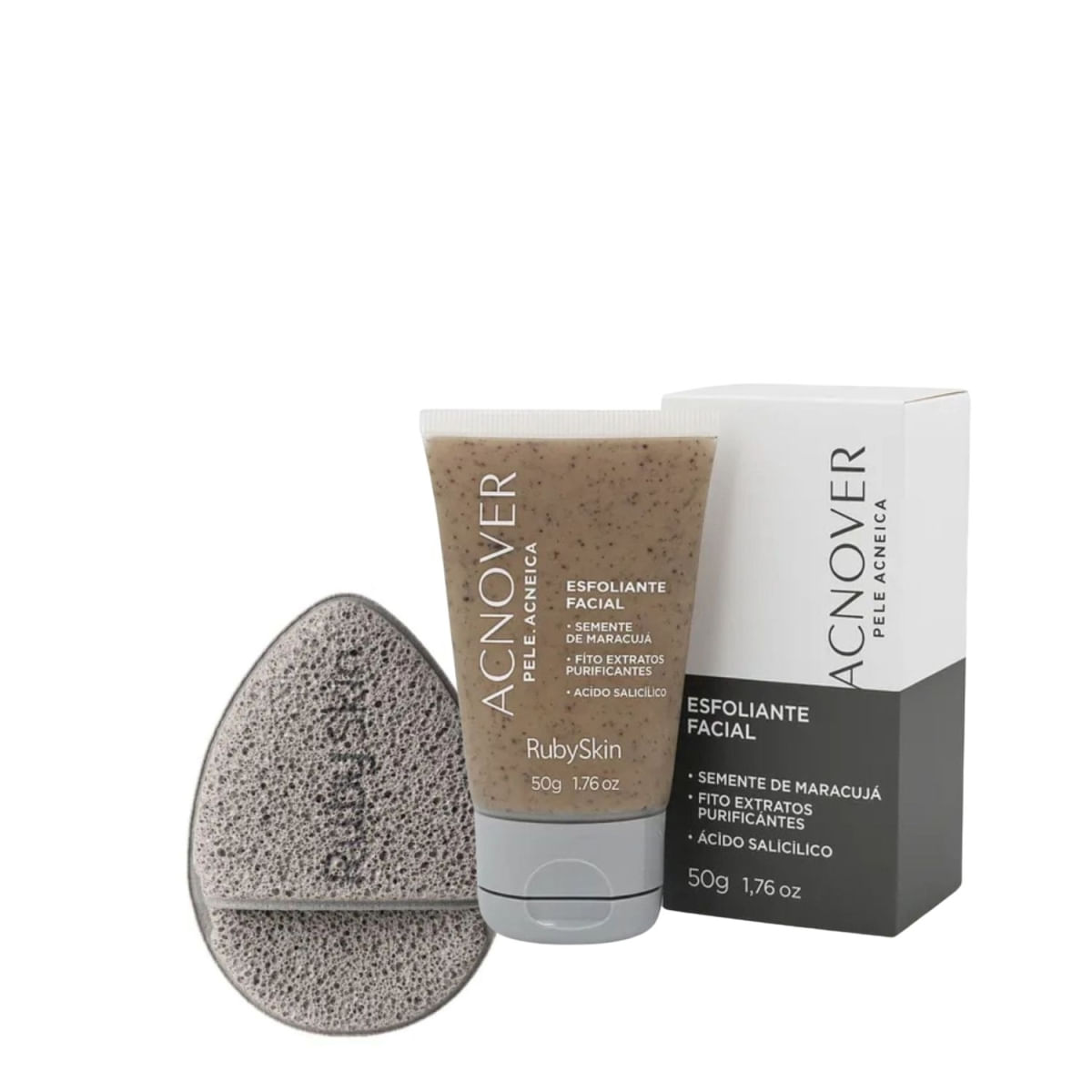 Ruby Skin Acnover Esfoliante Facial 50g + Esponja Esfoliante 12g