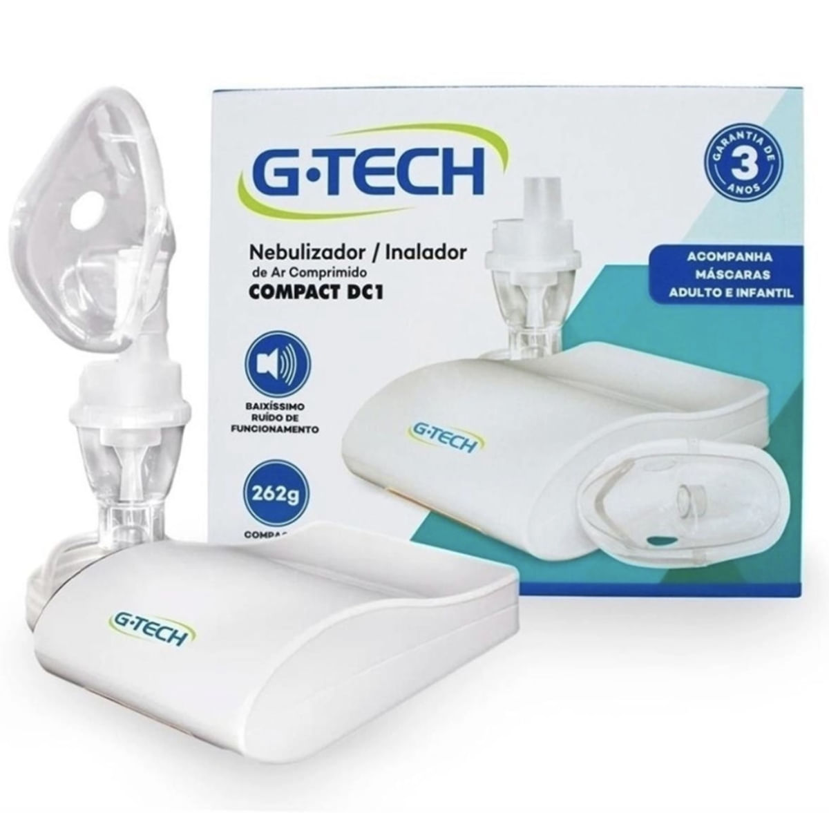 Nebulizador e Inalador de Ar Comprimido Compact Dc1 G-Tech