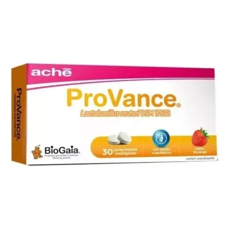 Probiótico Provance Morango Com 30 Comprimidos