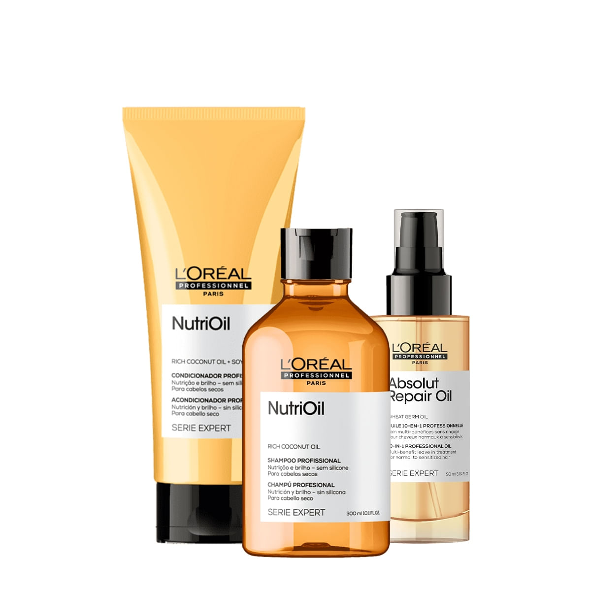 Kit L'Oréal Professionnel Nutrioil Repair Duo Oil (3 Produtos)