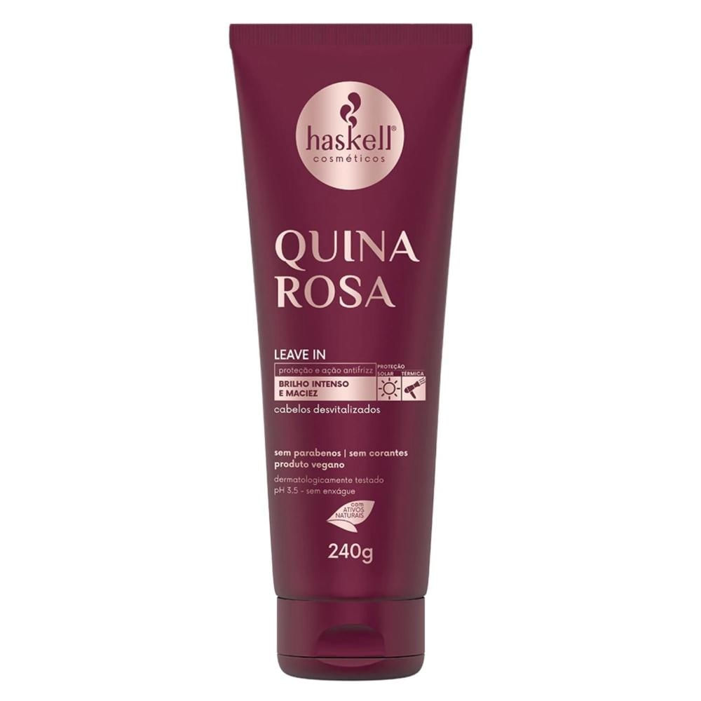 Leave In Protetor Térmico Antifrizz Haskell Quina Rosa 240g