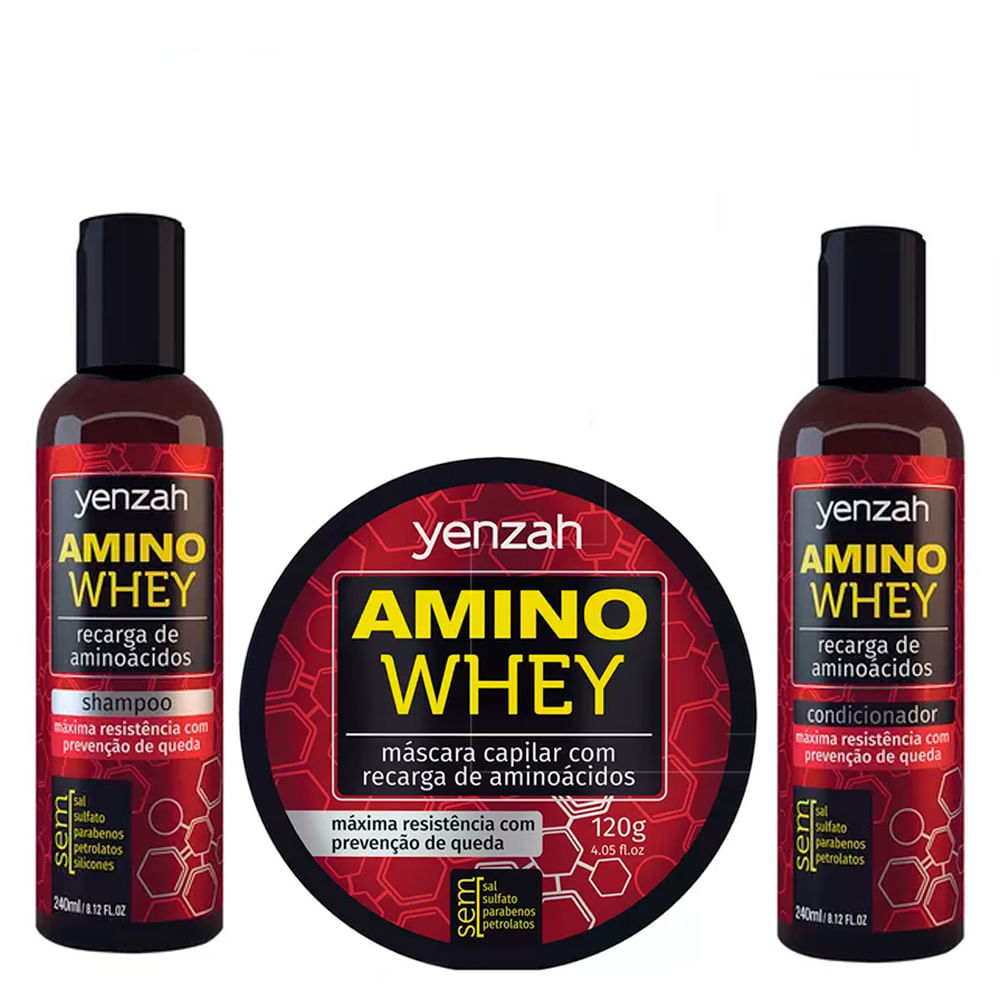 Yenzah Amino Whey Kit - Shampoo + Condicionador + Máscara