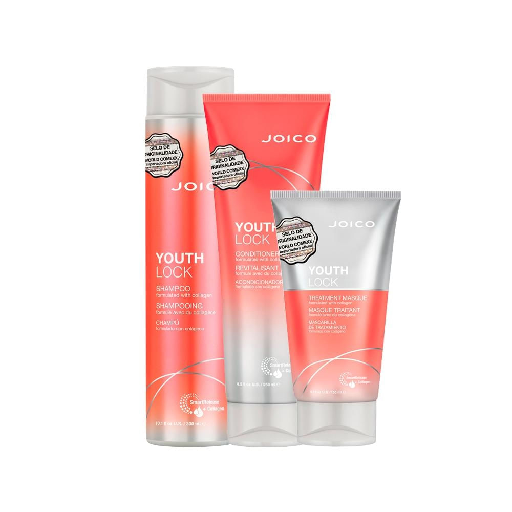 Kit Joico Youth Lock - Shampoo 300Ml E Condicionador 250Ml E Máscara 150Ml