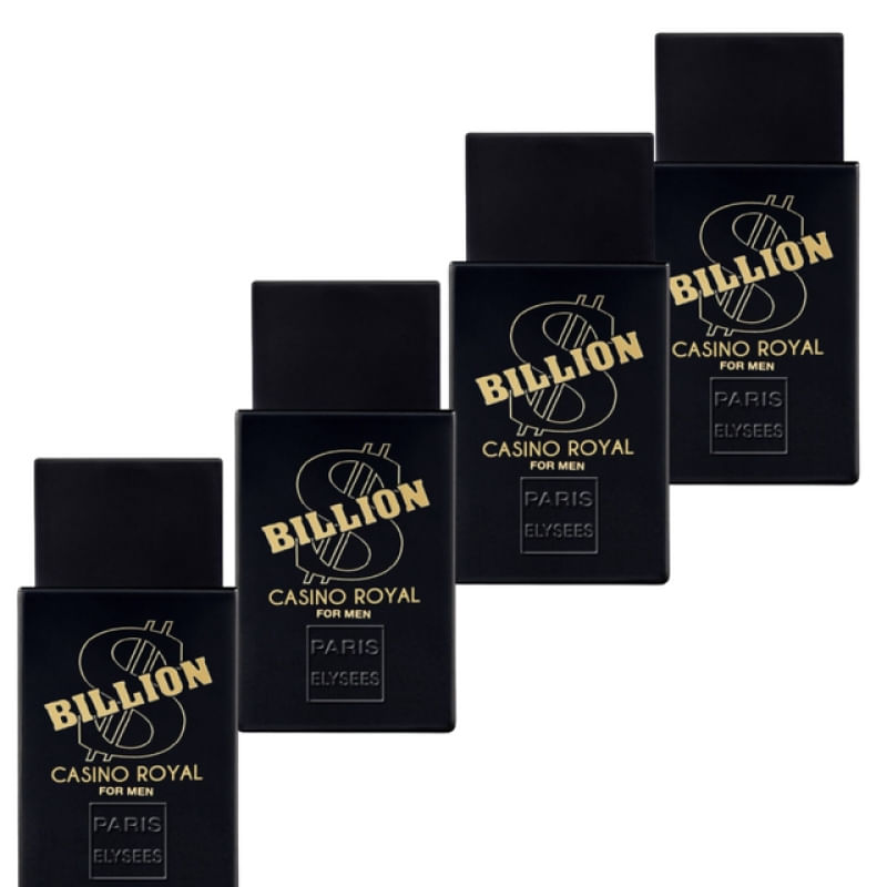 Kit com 4 Perfumes Impotado Billion Cassino Royal 100ml